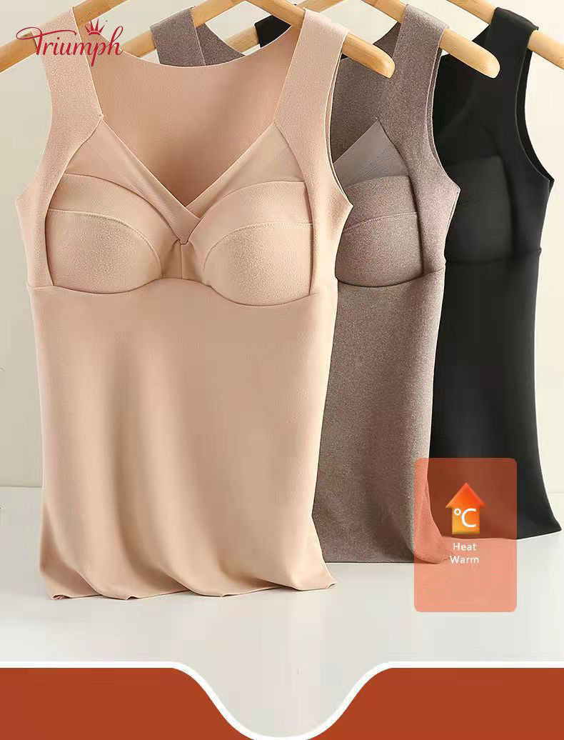 Triumph- Безплатна доставка ,Pack of 3 Thermal Underwear,Plus Velvet Keeps Warm,Super Stretchy,With Chest Pad