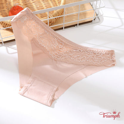 Triumph - Безплатна доставка，4 пакета дантелени слипове，Коприна и памук，4 цвята，40-85 KG и повече