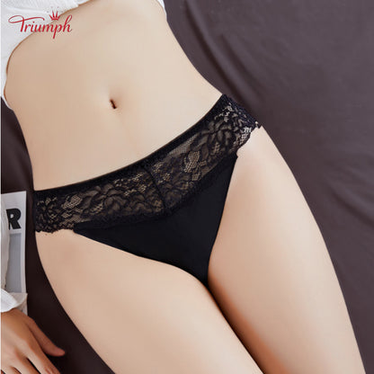 Triumph - Безплатна доставка，4 пакета дантелени слипове，Коприна и памук，4 цвята，40-85 KG и повече