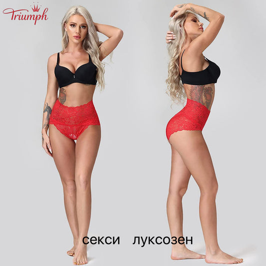 Triumph - 4 пакета секси дантелени бикини，Безплатна доставка，Популярна дантела，луксозен，Подходящ за 40-110 kg