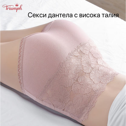 Triumph - Безплатна доставка. Комплект от 4 бр. Висококачествени дантелени бикини с висока талия.