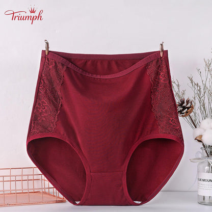 Triumph - Чифт от 4 памучни бикини с висока талия, безплатна доставка, контрол на корема и повдигане на дупето