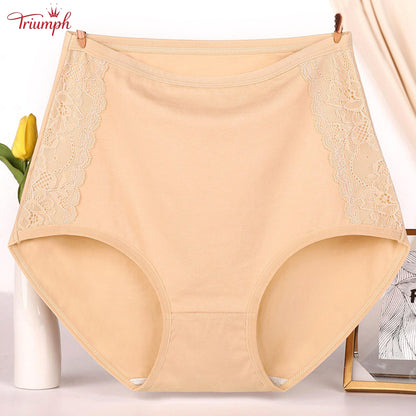 Triumph - Чифт от 4 памучни бикини с висока талия, безплатна доставка, контрол на корема и повдигане на дупето