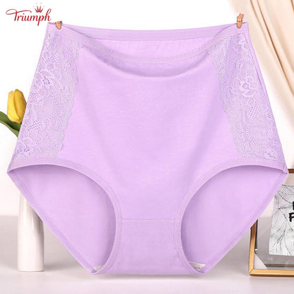 Triumph - Чифт от 4 памучни бикини с висока талия, безплатна доставка, контрол на корема и повдигане на дупето