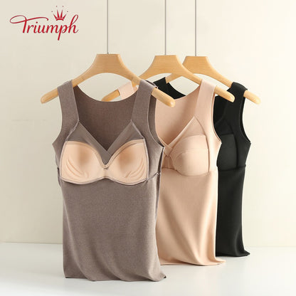 Triumph- Безплатна доставка ,Pack of 3 Thermal Underwear，Plus Velvet Keeps Warm，Super Stretchy，With Chest Pad