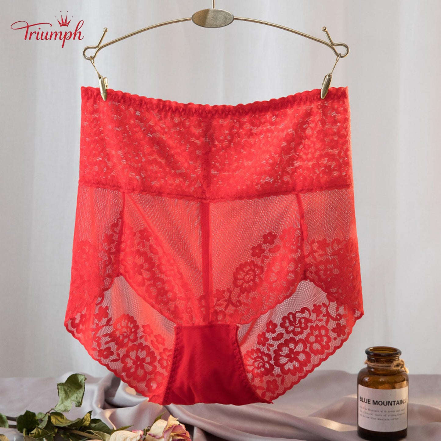 Triumph - Комплект от 4 секси дантелени слипове, популярна дантела, високо качество, безплатна доставка, подходящ за 40-120 KG