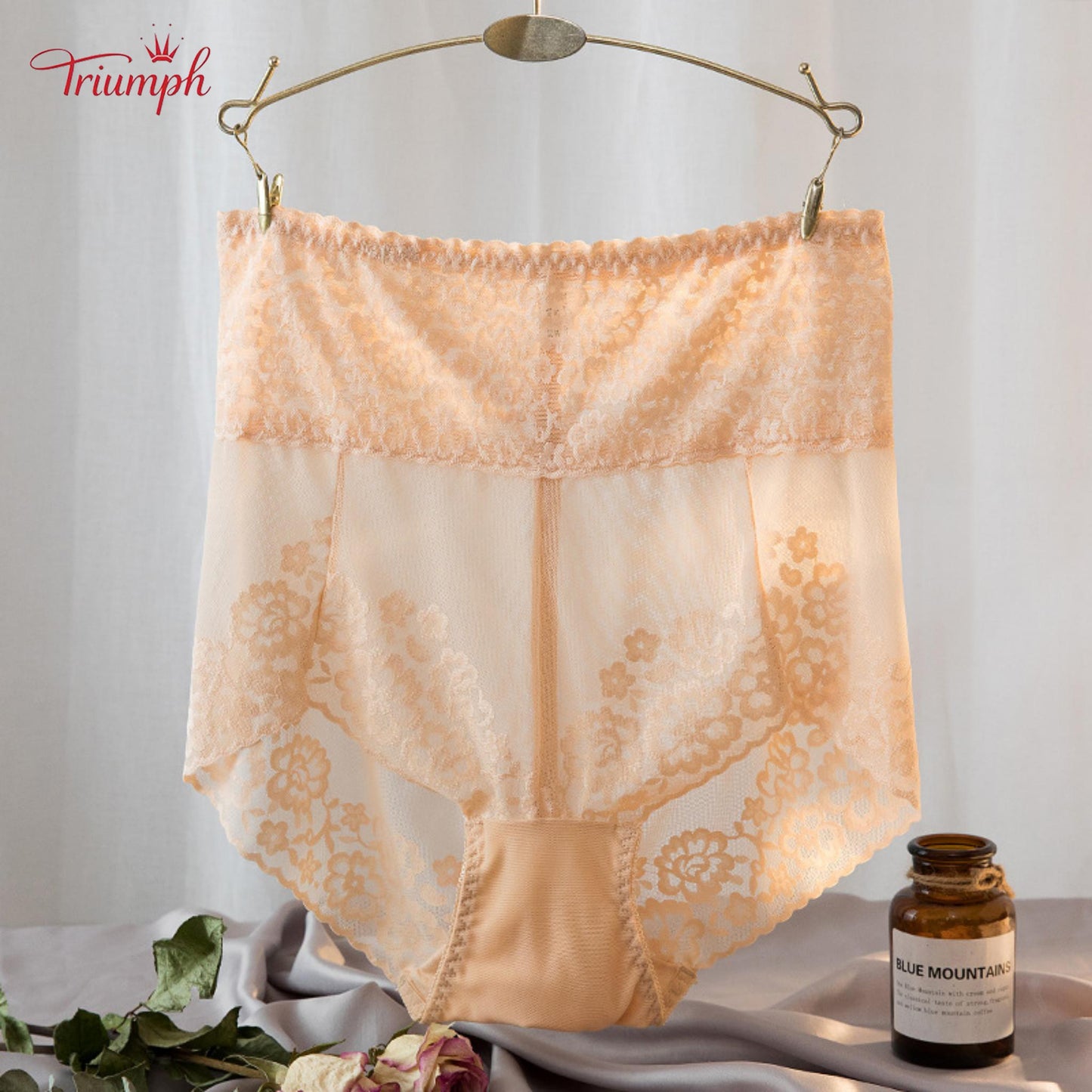 Triumph - Комплект от 4 секси дантелени слипове, популярна дантела, високо качество, безплатна доставка, подходящ за 40-120 KG