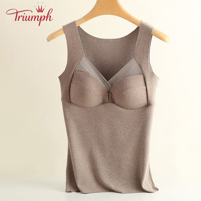 Triumph- Безплатна доставка ,Pack of 3 Thermal Underwear，Plus Velvet Keeps Warm，Super Stretchy，With Chest Pad