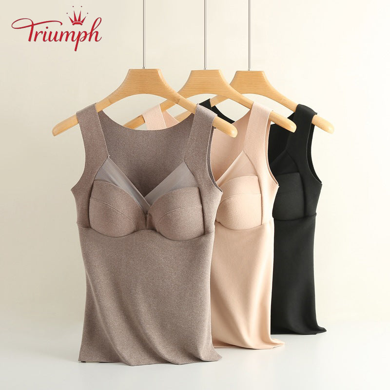 Triumph- Безплатна доставка ,Pack of 3 Thermal Underwear，Plus Velvet Keeps Warm，Super Stretchy，With Chest Pad