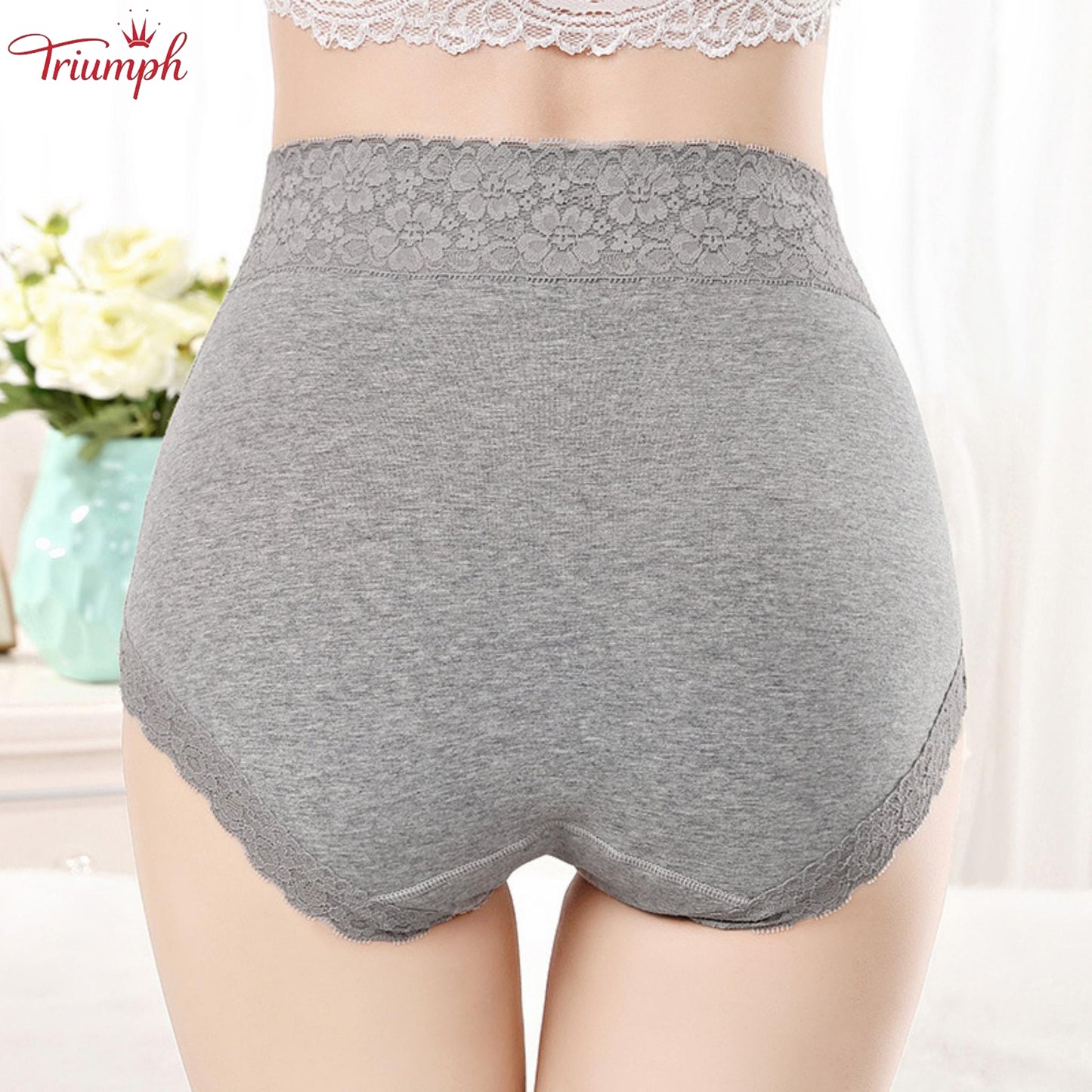 Triumph - 4 броя дантелени бикини，Безплатна доставка，Подходяща за 40-90 KG