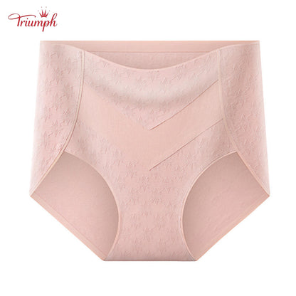 Triumph - Комплект от 4 памучни бикини с висока талия и сладък звезден принт, безплатна доставка