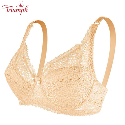 Triumph - Безплатна доставка，3 пакета секси дантелени сутиени с лицеви опори,Тънък и лек. удобно. дишаща