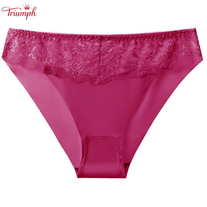 Triumph - Безплатна доставка，4 пакета дантелени слипове，Коприна и памук，4 цвята，40-85 KG и повече