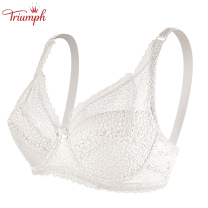 Triumph - Безплатна доставка，3 пакета секси дантелени сутиени с лицеви опори,Тънък и лек. удобно. дишаща