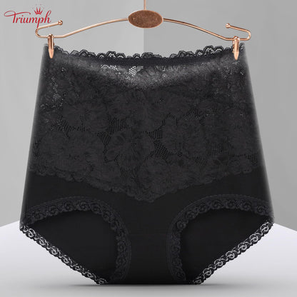 Triumph - Безплатна доставка. Комплект от 4 бр. Висококачествени дантелени бикини с висока талия.