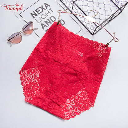 Triumph - 4 пакета секси дантелени бикини，Безплатна доставка，Популярна дантела，луксозен，Подходящ за 40-110 kg