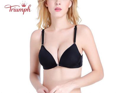Triumph-Сутиен пакет от 3 броя,Sutien с копчета отпред,Брашон без подплънки,Секси, удобен,Без подплънки,Push Up
