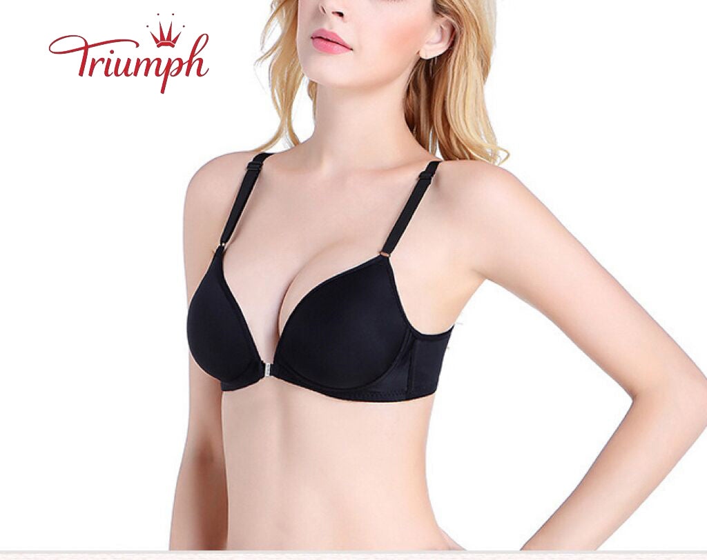 Triumph-Сутиен пакет от 3 броя,Sutien с копчета отпред,Брашон без подплънки,Секси, удобен,Без подплънки,Push Up
