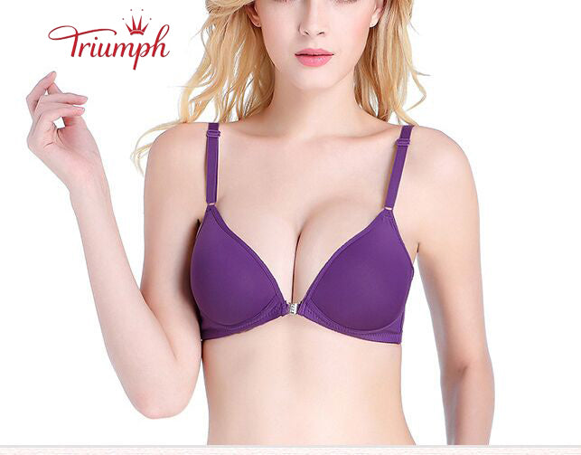 Triumph-Сутиен пакет от 3 броя,Sutien с копчета отпред,Брашон без подплънки,Секси, удобен,Без подплънки,Push Up
