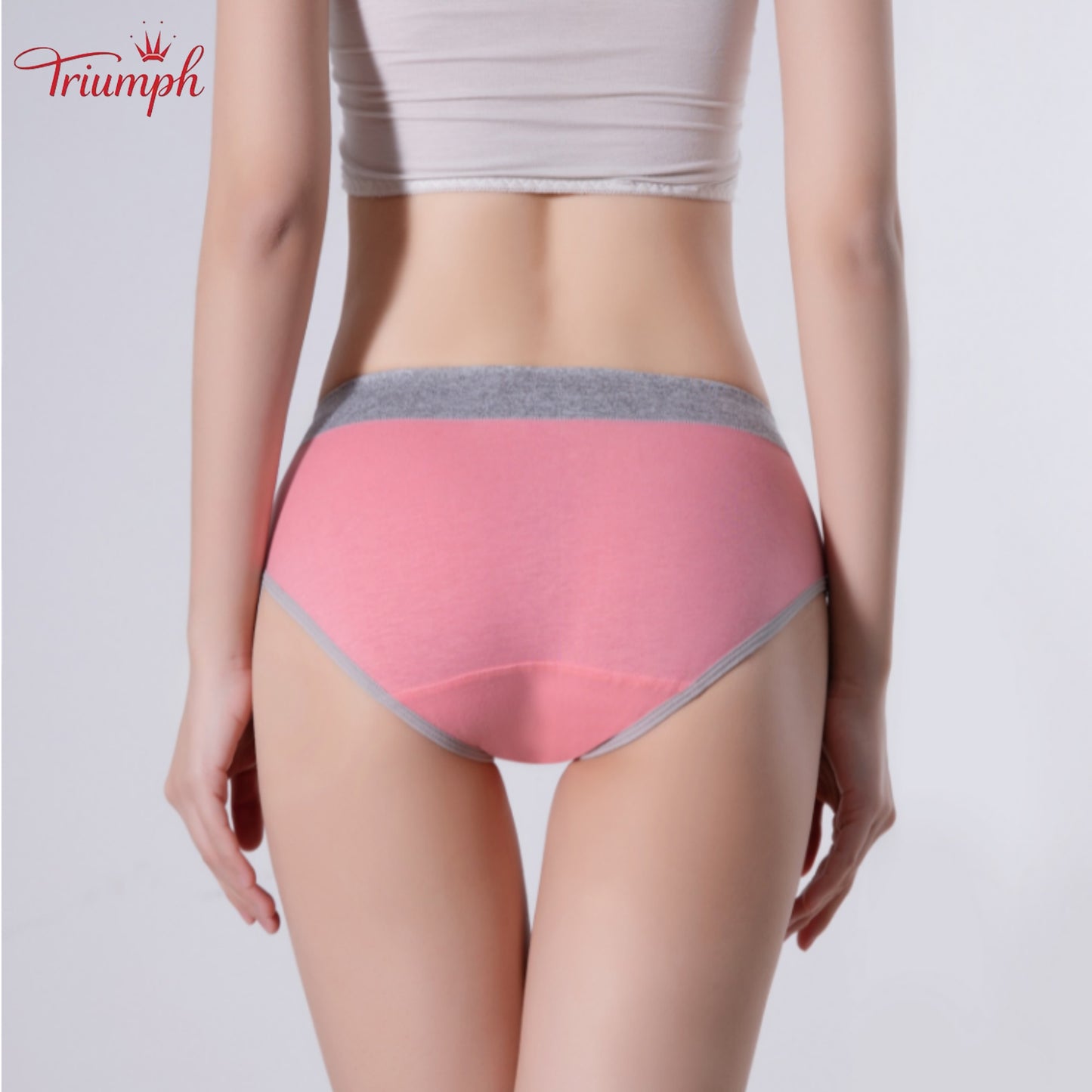 Triumph -Дамски комплект бельо от 4 части，Висок еластичен колан за бельо，Подходяща за 40-110 KG